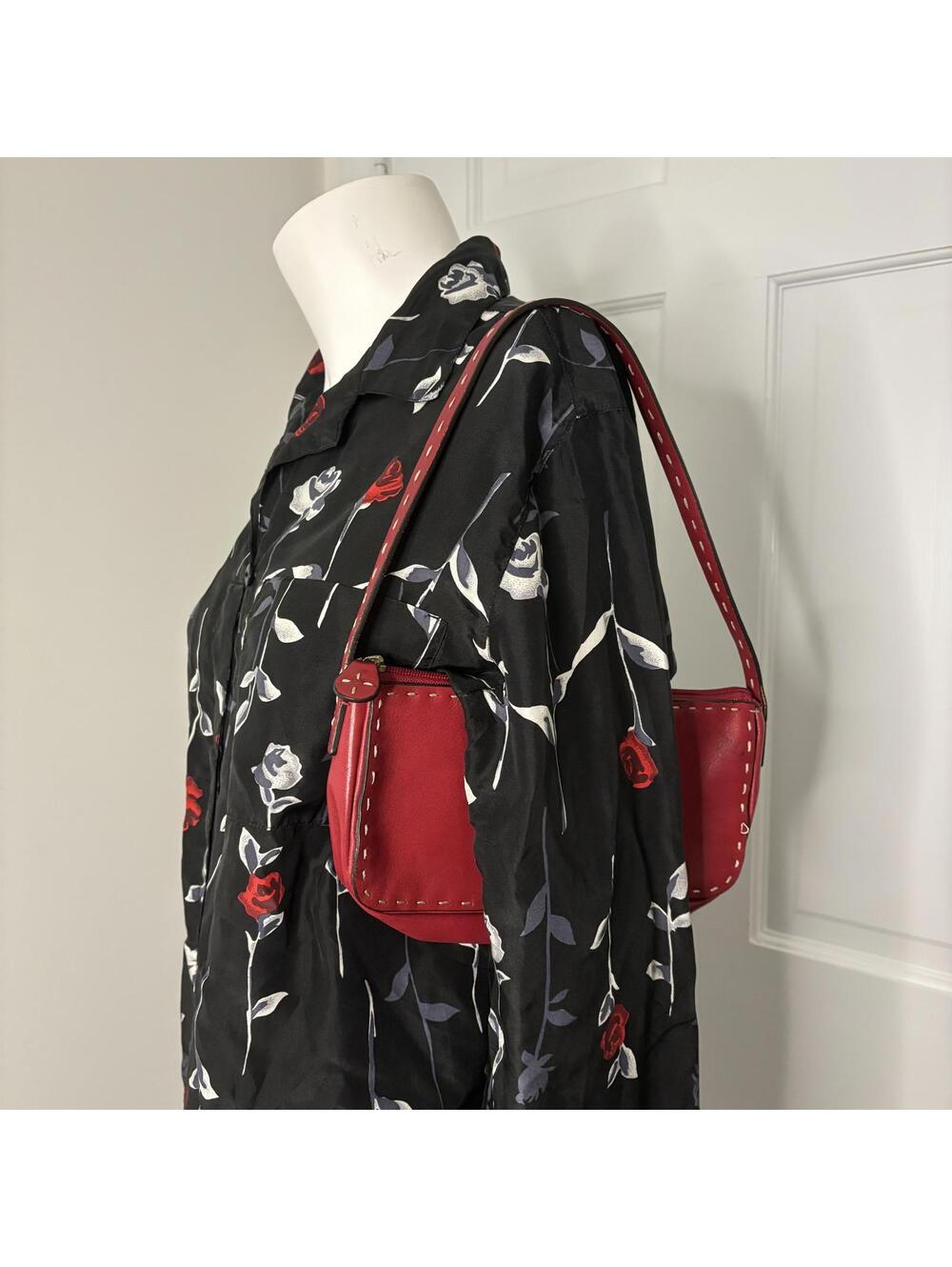 Adrienne Vittadini Red Leather y2k Mini Purse